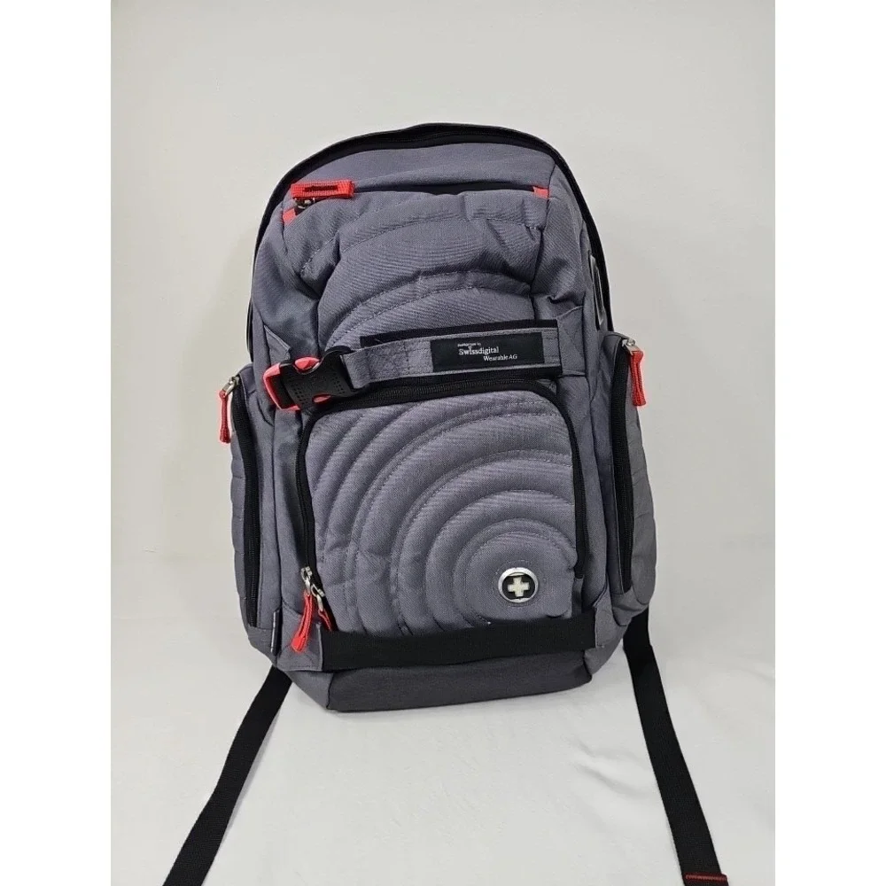 Swiss Digital RFID Wearable AG Laptop Backpack  - With Rain Cover EXCELLENT USED